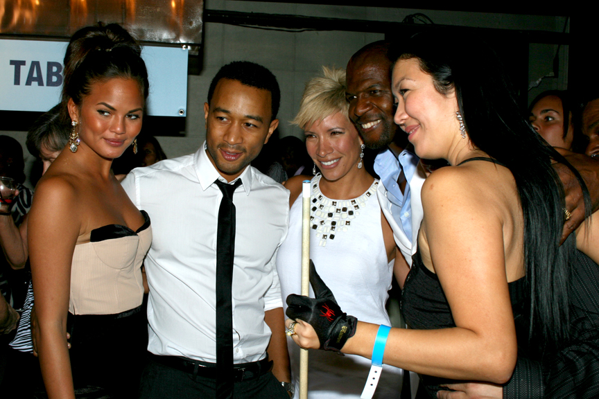 From L to R: Christine Teigen, John Legend, Rebecca Crews, Terry Crews and Jeanette "The Black Widow" Lee
