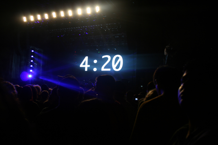 A huge display featured a countdown clock for Jay-Z to take the stage